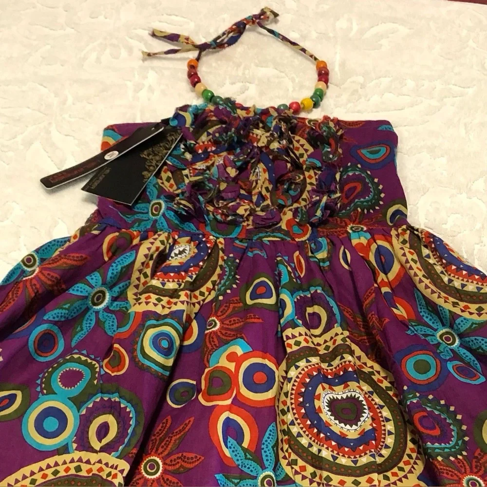 KELINFEIER N.W.T. Size Medium Multicolor Patterned‎ Dress.MIDI Stretchable Top.